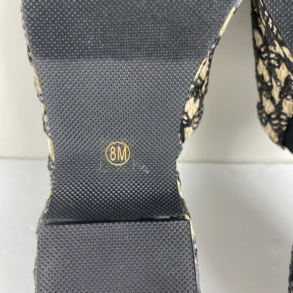 Beach Matisse Womens 8 Sandals Raffia Platform Clog Marble Black NEW Beach Y2K - Picture 7 of 7